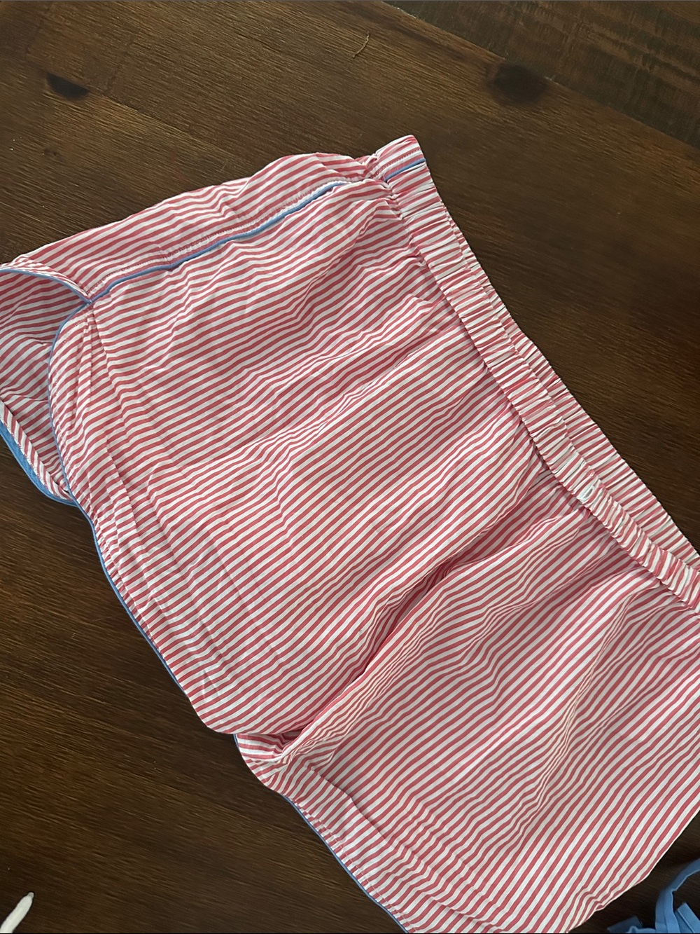 LAKE red and White Striped Seersucker Shorts